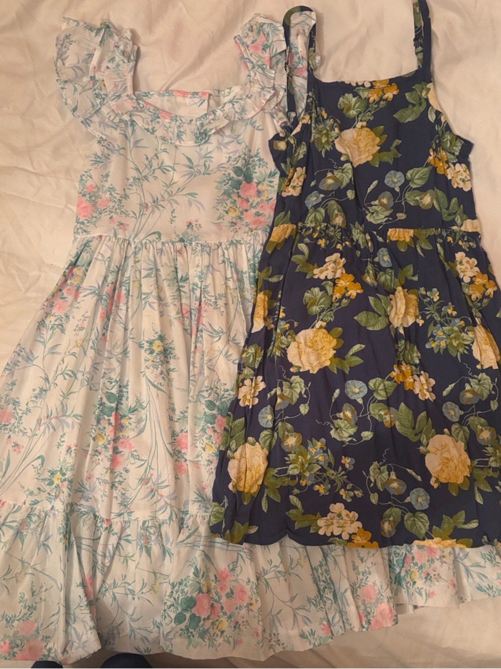 2-pk sleeveless summer floral dresses size 6-7